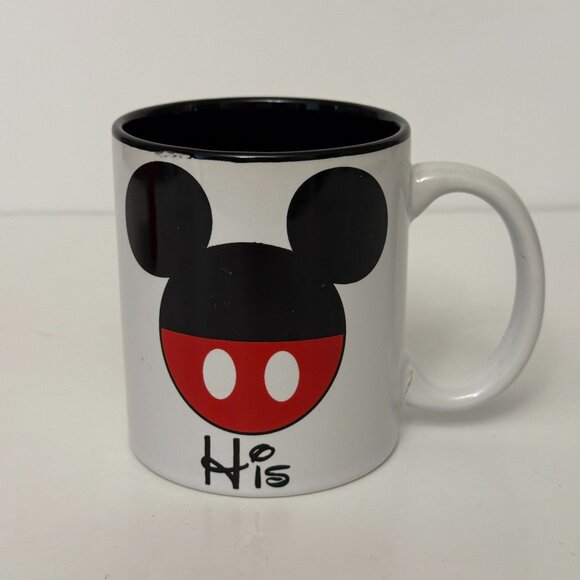 Disney Other - Disney Mickey Mouse "His" 11oz Mug White Jerry Leigh